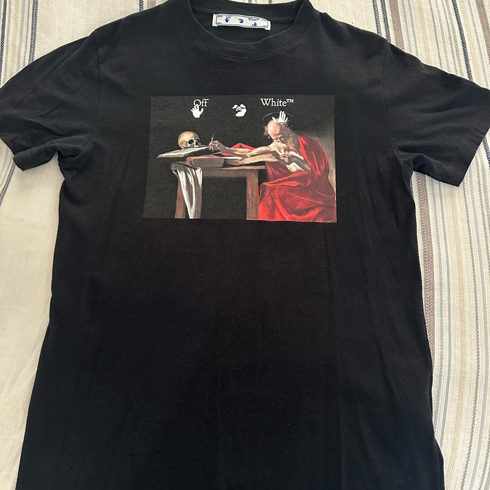 Off White Caravaggio Short Sleeve Over Tee ‘Black/Red
